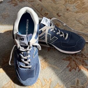 New Balance Unisex Navy and White Retro classic 574 Sneakers